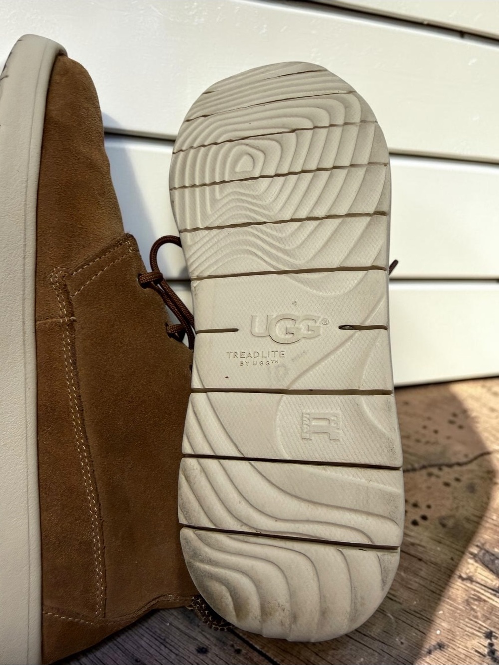 UGG Suede Chukka Boots Womens 5 Tan Lace Up Treadlite Sole Ankle Boot - Picture 15 of 15